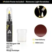Touch Up Paint For Peugeot 108 ETY Rouge Antelope With Polish Paste