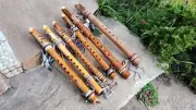 SET of Native American style Flutes - C#/D/F/F#/G#A# - DEEP Sound /whistle
