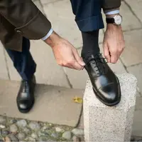 在飛比找樂天市場購物網優惠-鹿三先生英倫男士正裝皮鞋真皮復古皮鞋男系帶手工牛津鞋方頭婚鞋