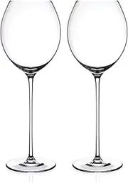[DIAMANTE] White Wine Glasses Pair - 'Elegance' Collection Undecorated Crystal - Set of 2