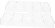 HONITANO 2Pcs Clear Poker Chip Holder Tray Multi Grid Poker Chip Storage Organizer for Chips Practical Poker Chip Supply and Storage