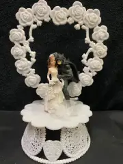 SEXY BATMAN & beautiful bride D.C. Comic Wedding Cake Topper Hero groom top