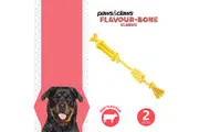 2x Beef Flavour Dog Rope Tugger Chew Toy 36CM Pet Dental Teething Training Gift