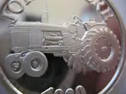 1-OZ.JOHN DEERE MODEL 4020 TRACTOR FATHERS DAY GIFT.999 PROOF SILVER COIN+GOLD