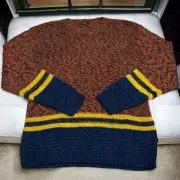 NEW Diesel Orange Blue Yellow Rugby Stripe Alpaca Wool Blend Sweater Men Size XL