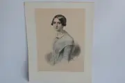 Original watercolor Albert WALCH Portrait Woman 1857 (60119)