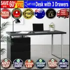 Artiss Computer Desk Office Home Study Work Table Workstation Metal Drawer Black