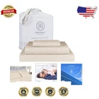 100% Cotton Twin Sheet Set - Luxurious Damask Sateen, Soft & Sustainable