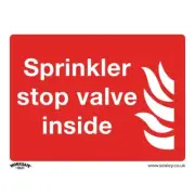 Sealey Safe Conditions Safety Sign - Sprinkler Stop Valve - Self-Adhesive Vinyl