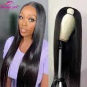 Straight U Part Wig BoneHuman Hair WigNone Lace Wig Brazilian 200% 250% Density