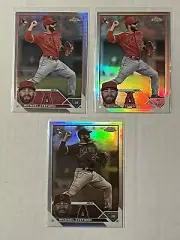 2023 Topps Chrome Michael Stefanic RC Lot x1 Prism x1 Refractor x1 Sepia Angels