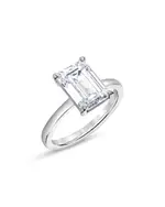 Bloomingdale's Fine Collection Certified Lab Grown Emerald-Cut Diamond Engagement Ring in 18K White Gold, 4.50 tcw