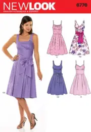New Look Sewing Pattern 6776 Misses Dresses Sash 4 Styles Sizes 8-18 FF UNCUT