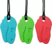 Sensory Chew Necklace for Kids and Boys - Silicone Dinosaur Chewable Necklace...