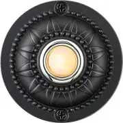 round Metal Doorbell Push Button, Black Wired Lighted up LED Doorbell Button Sol