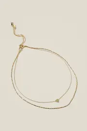 [Rubi] Rubi - 2Pk Fine Chain Necklace - Gold plated tiny heart OS GOLD PLATED TINY HEART