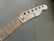 Discount Gloss 22 Fret Maple Guitar Neck for TL Replacement Fretboard vine Inlay