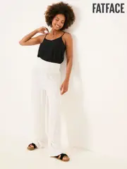 FatFace White Beachwear Palazzo Trouser (AK4810) | $114