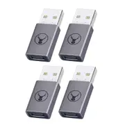 4x Bonelk M USB-A to F USB-C 3.0 Adapter Dongle Converter For Laptop Space Grey