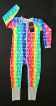 New Bonds Pride Rainbow Love Is Love Zippy Wondersuit Size 2 18-24 M BNWT Zip