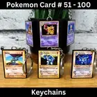 Pokemon Card Keychain (51-100), Mini TCG Trading, Base Set Jungle Fossil, Anime