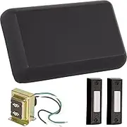 Craftmade CK1001-FB Chime Kit Includes Flat Black Door Chime, T1610 Transformer, 2 Black Buttons