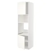 METOD hi cb f oven/micro w 2 drs/shelves, white/Vallstena white, 60x60x220 cm