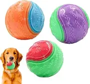 Dog Balls, 3Pcs Squeaky Dog Ball, Scooby Doo Dog Ball Toy Teeth Cleaning Puppy Interactive Chew Dur Able Teething Soft Interactive Fetch Play Dog Balls for Puppy Small Medium