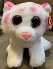 Ty Beanie Babies 6" TABOR Pink Tiger Plush Stuffed Animal Toy Heart Tags