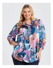 [Taking Shape] Shirring Detail Natural Tunic in Multi