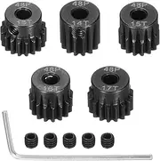 Rebower 48 P Steel Pinion Gear Set 14T 15T 16T 17T 18T for 3.175 mm Shaft Hardened Steel Pinion Gear with Screws and Hexagonal Wrench for RC Car Motor