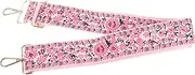 [DOITOOL] Adjustable Decorative Bag Strap Wide Shoulder Strap for Purse Replacement Embroidered Thick Strap Blush Floral Design for Bags