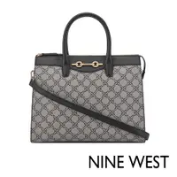 在飛比找PChome24h購物優惠-NINE WEST ELLENA 方型托特包-LOGO黑(5