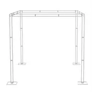 3M High Wedding Square Canopy/Chuppah/Arbor Drape Stand Wedding Piping Frame