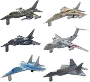 JWQFBC 6pcs Alloy Toy Kids Birthday Gift Transport Diecast Metal Airplane for Shelf
