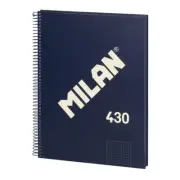 MILAN® Spiral Bound Notebook Squared 80 Sheets A4 Series 1918 Blue