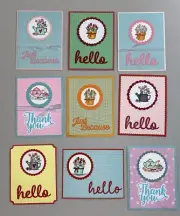 Lot of 9 Adorable MIXED OCCASIONS Hand Colored Stampin Up! Handmade CardsMIXED#8