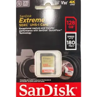 【SanDisk 晟碟】Extreme SDHC/SDXC UHS-1 U3 V30 64GB-256GB 記憶卡