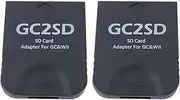 Create idea 2 Pieces 512GB Storage Card Adapter 45 * 35.5 * 7mm GC2SD Micro Card Reader Compatible with Gamecube Wii Consoles, Black