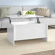 Coffee Table High Gloss White 80x55.5x41.5 cm Modern Furniture Living Room