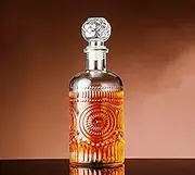 Whiskey Decanters with Airtight Stopper 1000ML Elegant Glass Liquor Decanter Bottles for Whiskey, Brandy, Scotch, Vodka, Bourbon, Alcohol Drinks Home Kitchen Decor