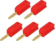 uxcell 5 Pcs 2mm Banana Plugs, 10A 7mm OD 26.5mm Length Speaker Wire Cable Plugs Connectors, Banana Jack Connector for Speaker Wire Audio Cable, Red