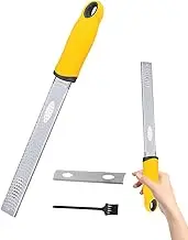 Hand Grater - Flat Cheese Grater with Ergonomic Handle | Zester for Zucchini, Nutmeg, Ginger, Vegetables, Limes and Lemon Juice, Ideal for Cooking and Baking