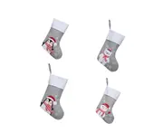 C270 4PCS Penguin Bear Old Man Snowman Christmas Stocking Christmas Eve Christmas Tree Pendant Christmas Gift Bag Fireplace Pendant
