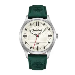 【Timberland】男錶 RAMBUSH系列 戶外風格腕錶 皮帶-白/綠色42mm(TDWGA0029604)