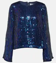 [Velvet] Velvet Evie sequined top AU 8 blue