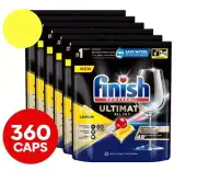 6 x 60pk Finish Powerball Ultimate All in 1 Dishwashing Caps Lemon