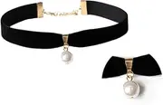 [Holibanna] Necklace Velvet Choker Black Jewelry Neck Choker Daughter Sun Flowers Home Decor Anniversary Presents Choker Chain Devil Horns and Tail Black Choker Pearl Neck Collar