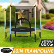 Genki Trampoline Rebounder Jumping Gym Equipment Home Outdoor Fitness Kids Exericise with Safety Enclosure Net 60"