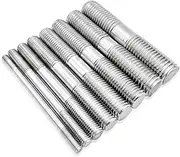 M6 M8 M10 M12 Double End Thread Rod 316 Stainless Steel Dual Head Threaded Bar Headless Stud Bolts Screw Tooth Stick(100mm,M10(2pcs))